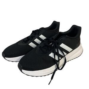 Adidas Mens Size 8.5 Black Sneaker Lace Up Low Top Round Toe Athletic Shoes